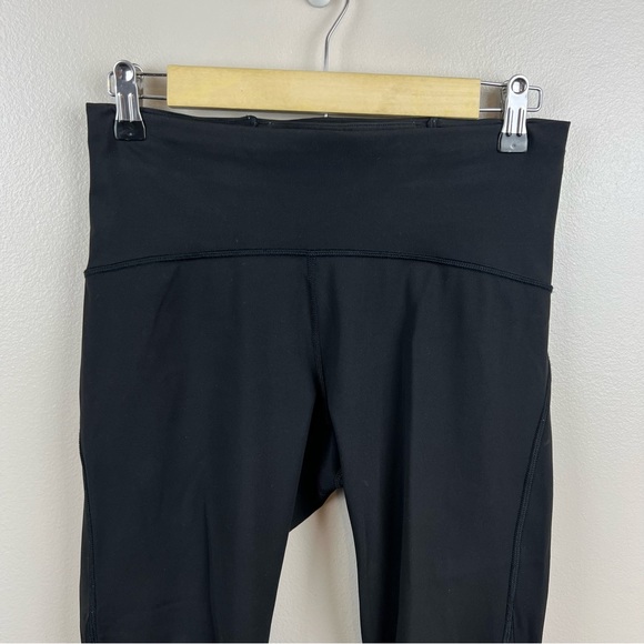 Lululemon Train Times 7/8 Pant Leggings Size 8 25" Black Mesh Athletic Workout - Picture 4 of 9